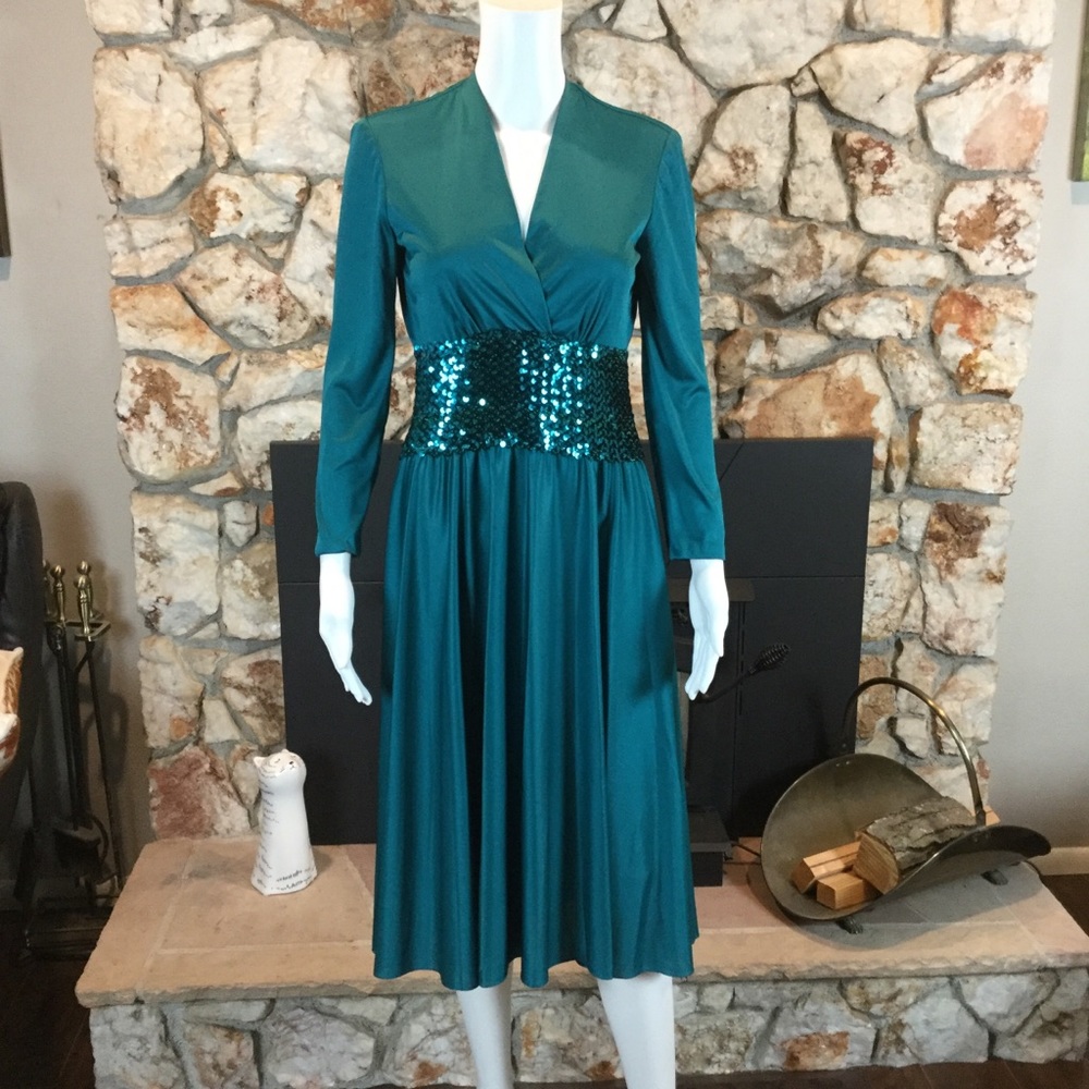 SOLD Vintage Lilli Diamond California Teal Dress